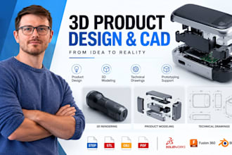 design 3d cad model for custom prodcuts and prototypes