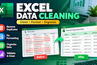 clean, format and organize your excel or CSV data