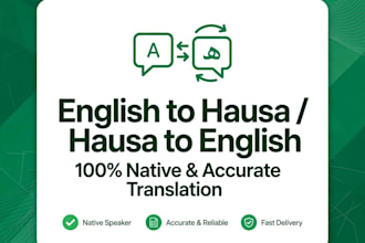 translate english to hausa and hausa to english professionally
