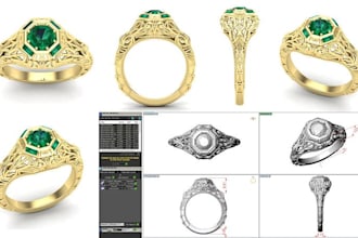 create 3d jewelry cad design and modeling