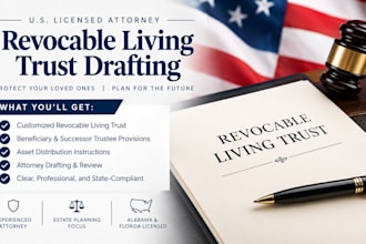 draft your revocable living trust as a US licensed attorney