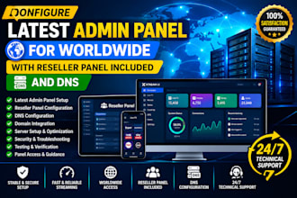 configure latest admin panel for worldwide with reseller panel included and dns