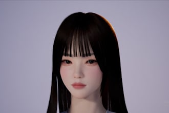 3d metahuman hair, 3d character modeling, 3d metahuman character, game, 3d hair
