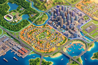 design vector city maps, urban maps, district maps and street maps