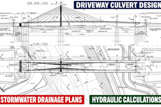ce civil plans driveway culvert drainage hydraulic calculations land development