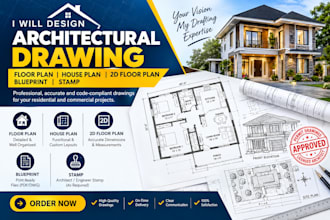 design architectural drawing floor plan house plan 2d floor plan blueprint stamp