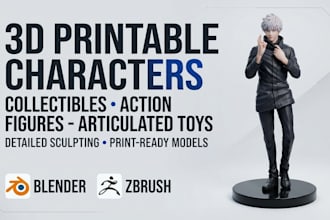 design 3d printable collectible characters and articulated toys