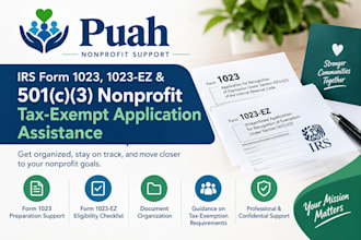 help with irs form 1023 1023ez and 501c3 nonprofit tax exempt application