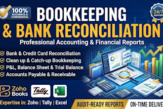 do bank reconciliation monthly bookkeeping and financial statements