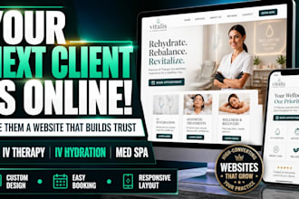 design iv therapy website, iv hydration, and medical spa website