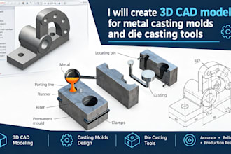 create 3d cad models for metal  casting molds  and die casting