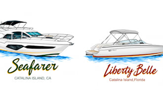 draw your boat into custom vector illustration