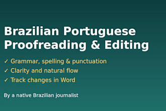 proofread and edit your brazilian portuguese text