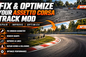 fix and optimize your assetto corsa track mod and iines