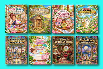 design amazon KDP coloring book, adult coloring book and adult coloring pages