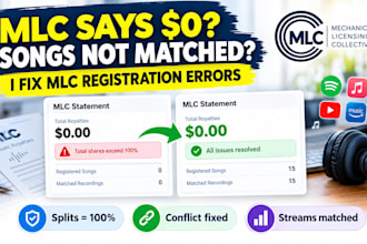 register your songs with the mlc and fix errors blocking royalties