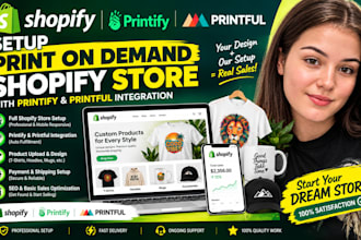 setup print on demand shopify store with printify and printful integration