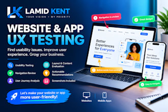 test and review your website or app UX and usability