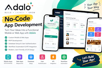 build a no code adalo app web app or mvp