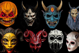 sculpt printable 3d head mask 3d halloween mask 3d helmet custom 3d mask