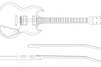 convert your guitar sketch or photo into clean dxf svg or cad