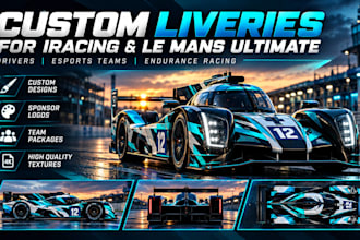 create custom iracing and le mans ultimate car liveries