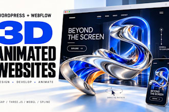 build a 3d animated wordpress and 3d webflow website with gsap scroll animations