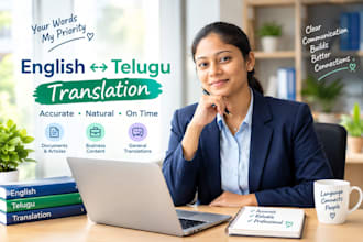 do high quality translation from english to telugu and telugu to english