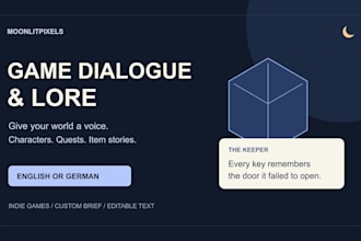 write character dialogue and lore for your indie game