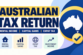 prepare australian individual tax return, rental income, capital gains expat tax