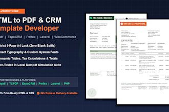 design and code pixel perfect html pdf templates for crm dompdf