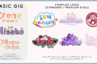create cute logo for twitch vtuber streams and business