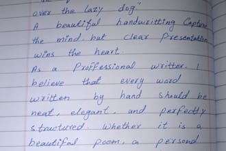 do beautiful cursive handwriting and professional writing work