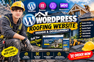 design wordpress roofing, contractor and construction website