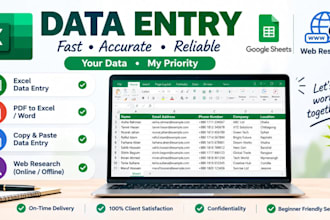 do data entry, copy paste, and excel data entry