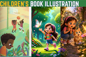 do children book formatting, children illustration, book layout and storybook