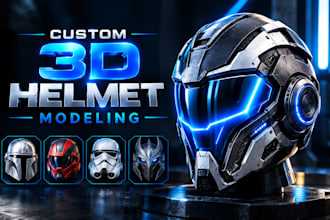create custom sci fi and cosplay helmet 3d models