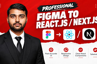 convert figma to reactjs or nextjs website