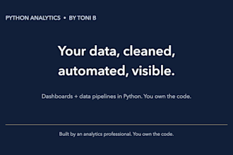 build your python analytics dashboard or data pipeline
