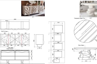 professional furniture 2d technical drawings