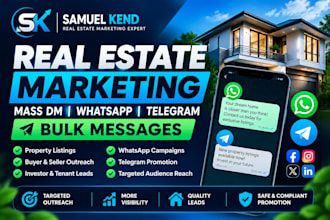 realestate marketing mass dm whatsapp bulk messages, telegram mass dm