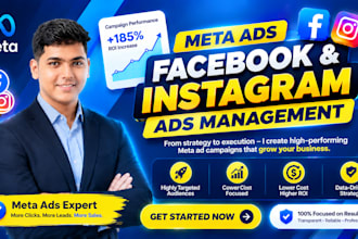 be your meta ad manager for fb ad campaign, insta ad campaign and fb advertising