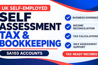 prepare UK bookkeeping self employed tax returns, sa103 accounts self assessment