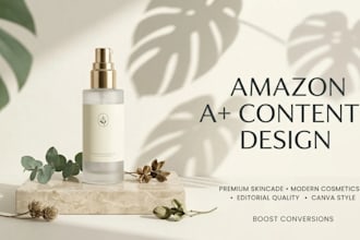 design premium amazon a plus content page, ebc banners and product listing image