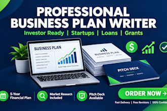 write a business plan for startups, loans and investors