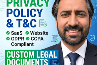 gdpr,ccpa privacy policy, terms and conditions for saas or web