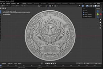 design a printable 3d coin, badge, medallion, or token