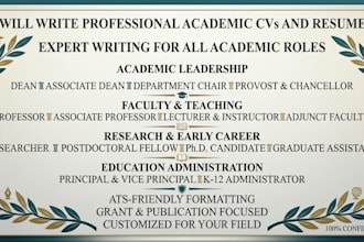 write an impactful academic resume and CV for deans, lecturers, and researcher