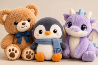 create a custom plush toy sewing pattern from your design