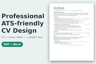 design a professional ats friendly resume and CV